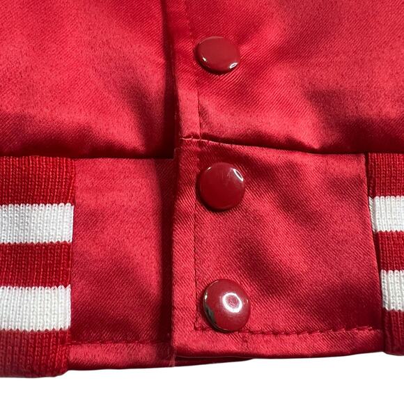 Philadelphia Phillies Red Satin Varsity Jacket Stewart & Strauss M MLB Letterman - Picture 5 of 10
